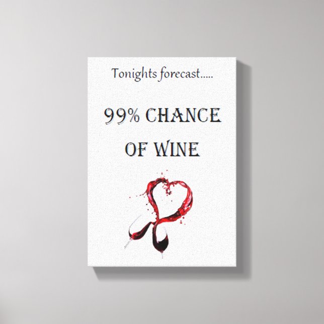 Lienzo Tonights pronostica 99% de probabilidad de vino (Anverso)