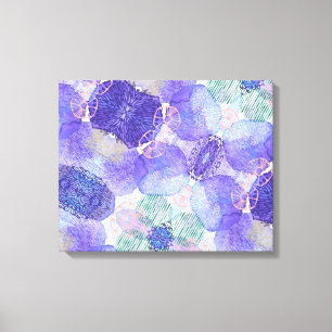 Lienzo Tonos de lavanda y flores abstractas verdes