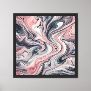 Lienzo Tonos Giratorios de Rosa, Gris y Blanco