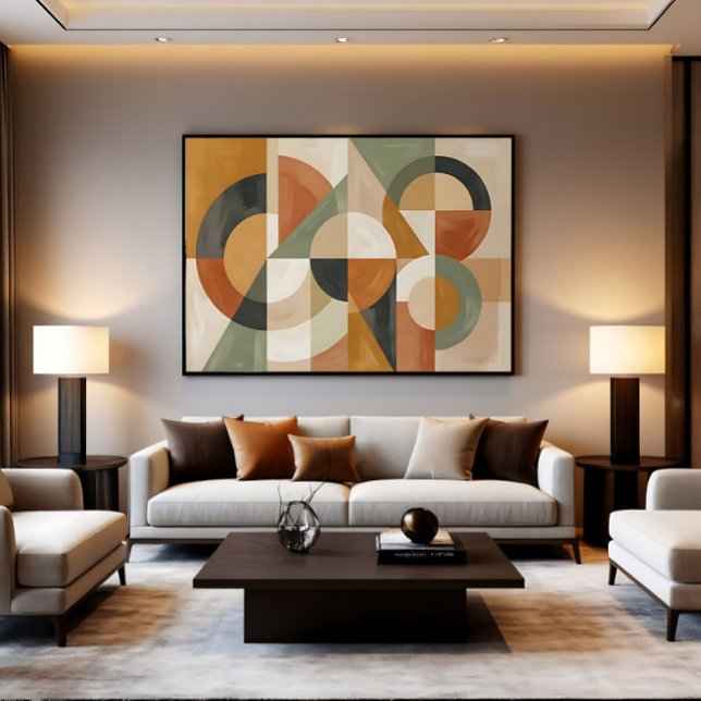 Lienzo Tonos Terrosos Abstractos de Mitad de Siglo (Subido por el creador)