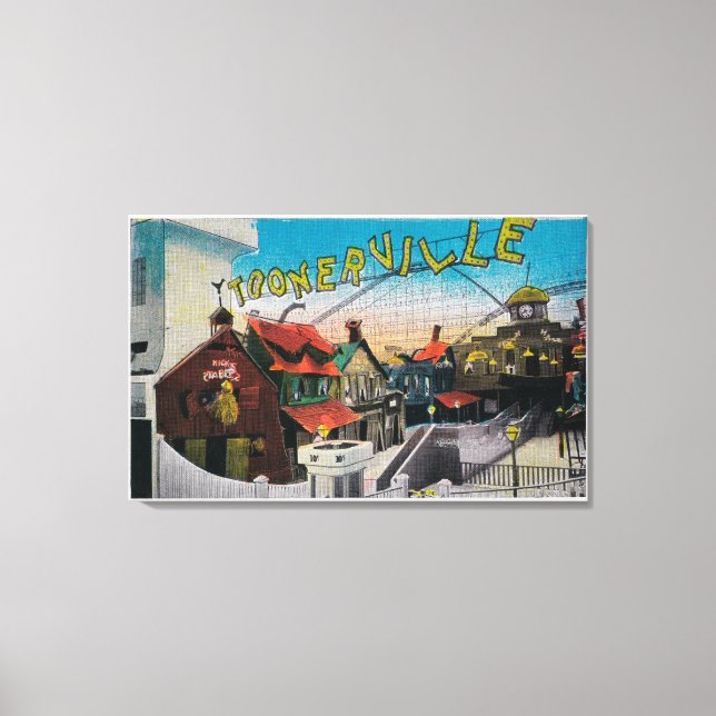 Lienzo Toonerville en Ocean Park PierSanta Monica, CA (Anverso)