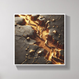Lienzo Topografía abstracta de lujo: río de oro fundido