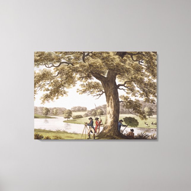 Lienzo Topografía de Humphrey Repton con teodolita (colou (Anverso)