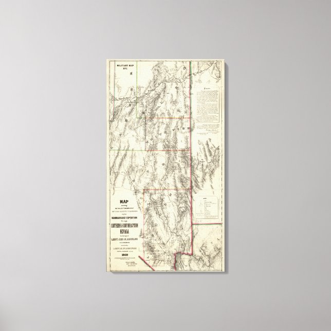 Lienzo Topografía de Nevada Meridional (Anverso)