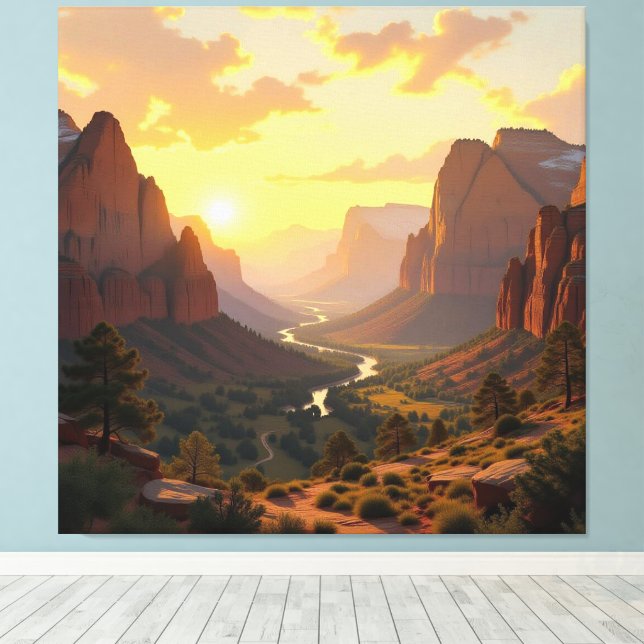 Lienzo Tor zur Tiefe – Die geheimnisvolle Schlucht (Insitu (piso de madera))