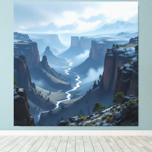 Lienzo Tor zur Tiefe – Die geheimnisvolle Schlucht (Insitu (piso de madera))