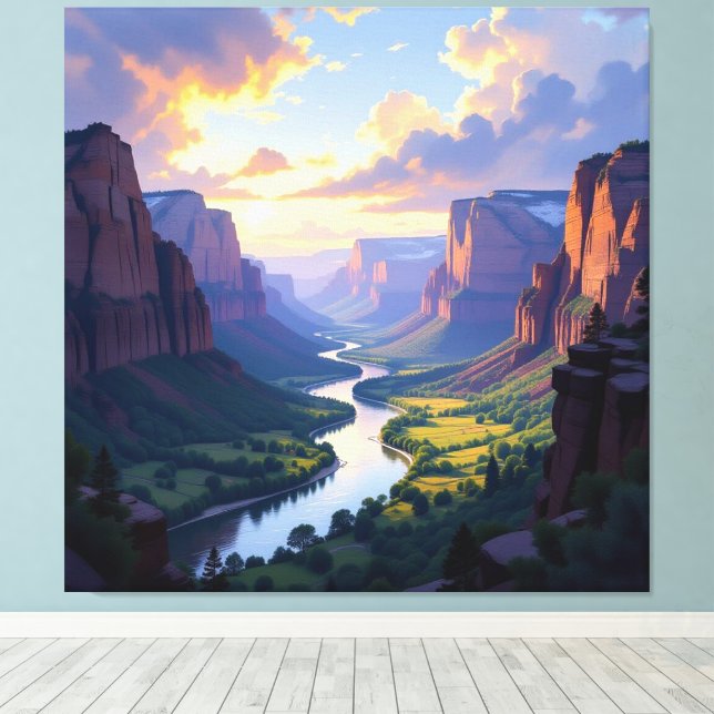 Lienzo Tor zur Tiefe – Die geheimnisvolle Schlucht (Insitu (piso de madera))