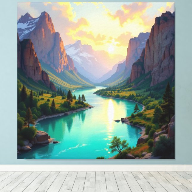 Lienzo Tor zur Tiefe – Die geheimnisvolle Schlucht (Insitu (piso de madera))