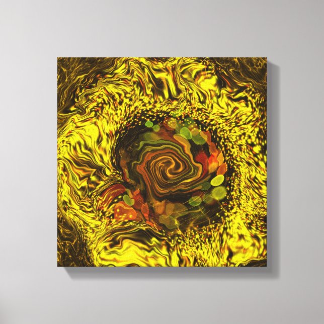 Lienzo Torbellino de miel abstracto (Anverso)