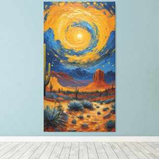 Lienzo Torbellino del Desierto: Una Noche Estrellada Sobr