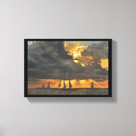 Lienzo Tormenta al atardecer en Key West, Florida
