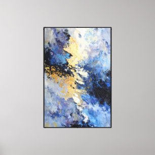 Lienzo Tormenta azul y dorada, vena abstracta