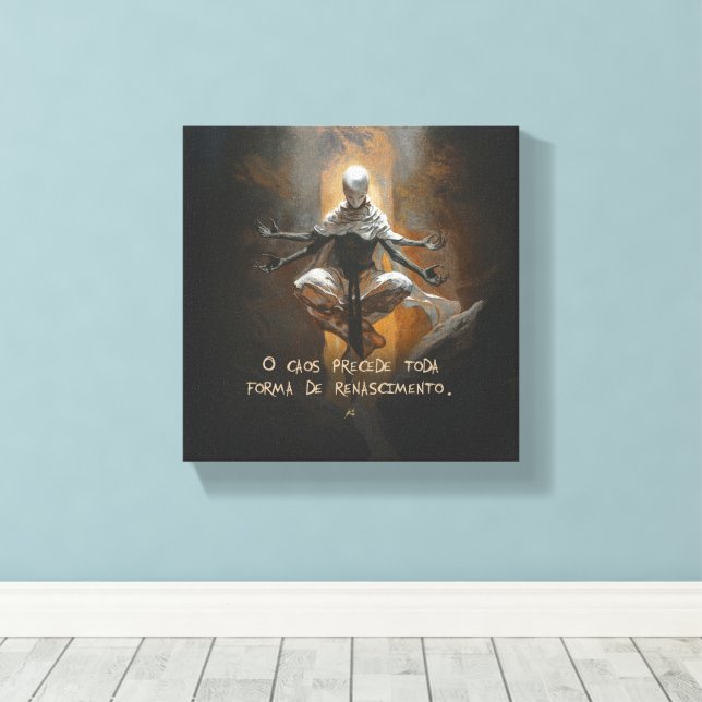 Lienzo Tormenta (com frase) (Insitu (piso de madera))