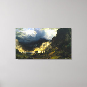 Lienzo Tormenta de Bierstadt en las montañas rocosas