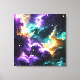 Lienzo Tormenta de color galáctica