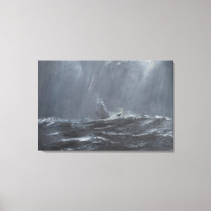 Lienzo Tormenta de Gneisenau en el Mar del Norte 1940.