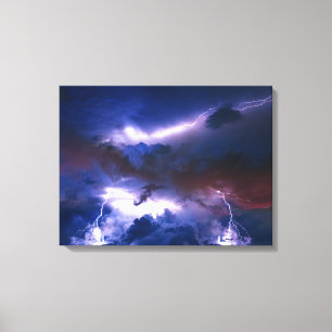 Lienzo Tormenta de iluminación artística en pared de lona
