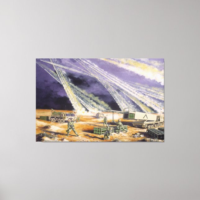 Lienzo Tormenta del desierto de la lluvia de acero por Fr (Anverso)