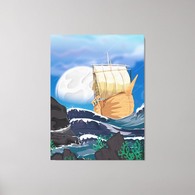 Lienzo Tormenta oceánica (Anverso)