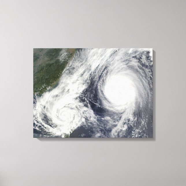 Lienzo Tormenta tropical Parma y supertifón (Anverso)