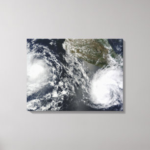 Lienzo Tormentas tropicales Blas y Celia