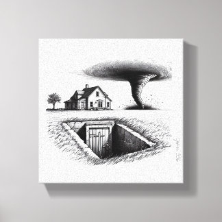 Lienzo Tornado House Cellar con Cruz