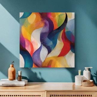 Lienzo Torneos abstractos de arcoíris coloridos