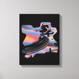 Lienzo Torno de estilo glitch moderno – Diseño colorido