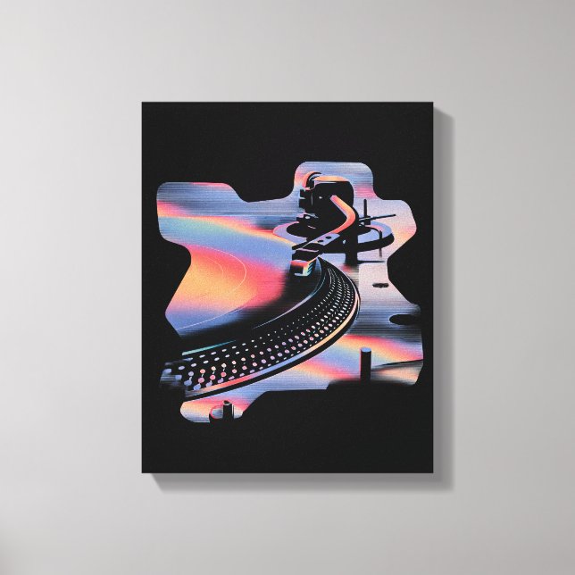 Lienzo Torno de estilo glitch moderno – Diseño colorido (Anverso)