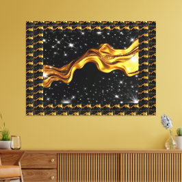 Lienzo Torno opulento monocromo líquido oro negro Achempo