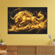 Toro Dorado Majestuoso Riqueza y Éxito