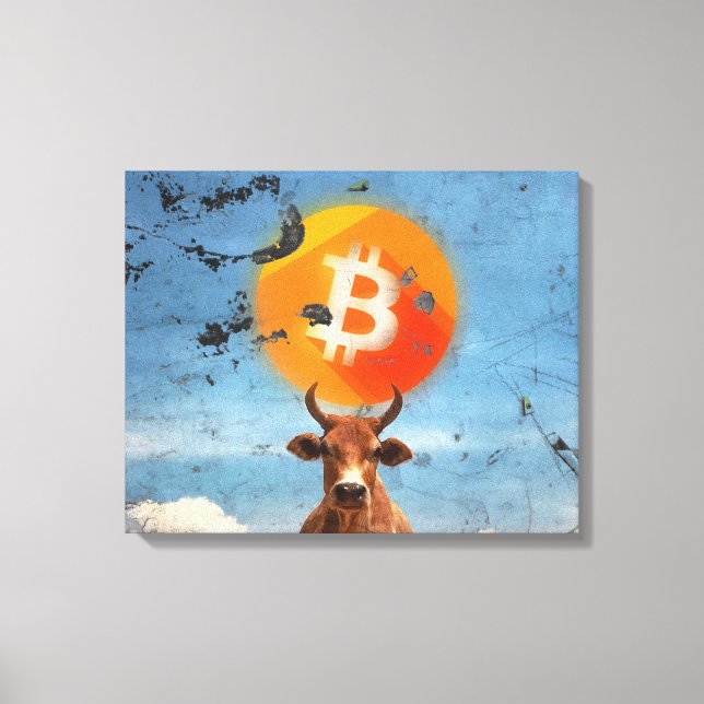 Lienzo Toro resistente a bitcoin (HD) (Anverso)