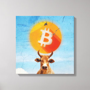 Lienzo Toro resistente al Bitcoin (HD vibrante)
