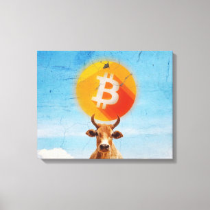Lienzo Toro resistente al Bitcoin (HD vibrante)