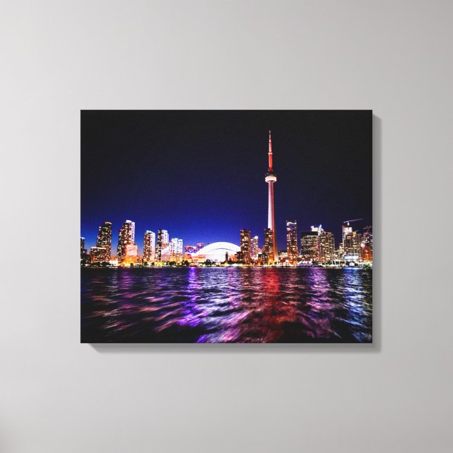Lienzo Toronto de noche (Anverso)