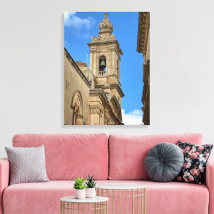 Lienzo Torre Bell en Mdina, Malta.