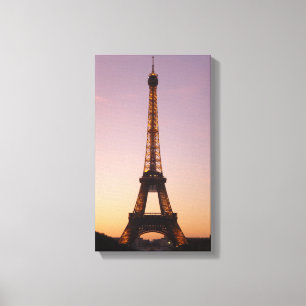Lienzo torre de eiffel al atardecer