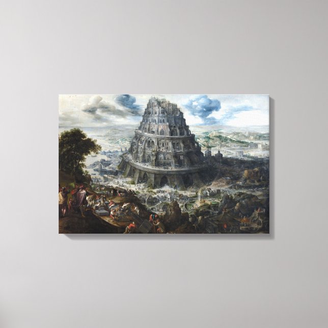 Lienzo Torre de Marten van Valckenborch The de Babel (Anverso)