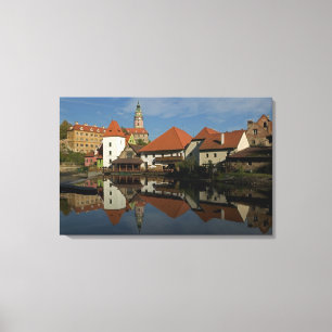 Lienzo Torre del castillo, río Vltava, Cesky Krumlov,