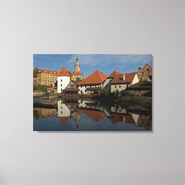 Lienzo Torre del castillo, río Vltava, Cesky Krumlov, (Anverso)