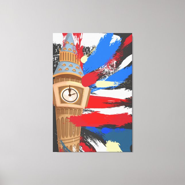 Lienzo Torre del Reloj Big Ben Westminster (Anverso)