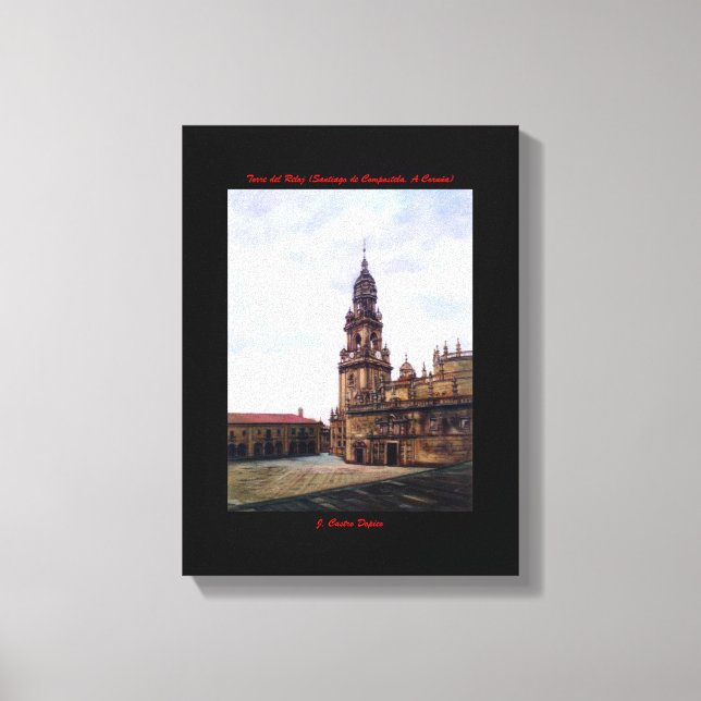 Lienzo Torre del Reloj (Santiago de Compostela. A Coruña) (Anverso)