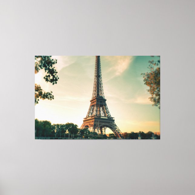 Lienzo Torre Eiffel arrojar almohada (Anverso)