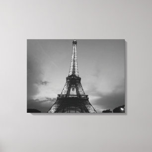 Lienzo Torre Eiffel Blanca y Negra en París