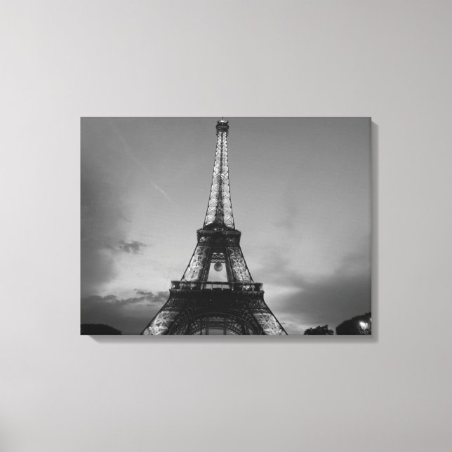 Lienzo Torre Eiffel Blanca y Negra en París (Anverso)