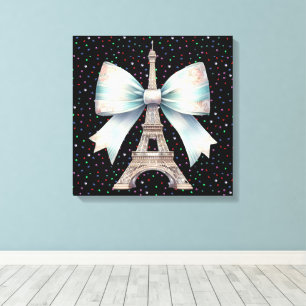 Lienzo Torre Eiffel con Cojín decorativo Bow