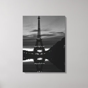 Lienzo Torre Eiffel de París Francia vintage reflexión