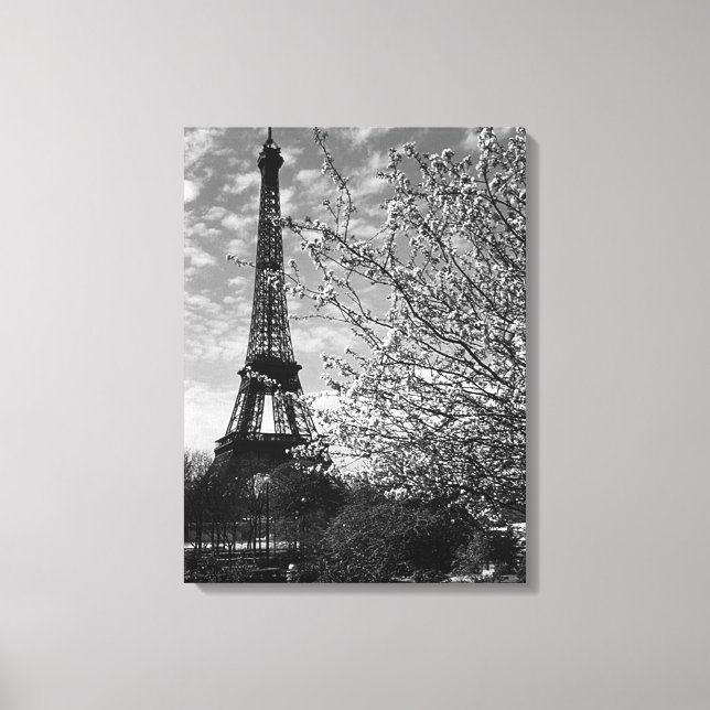 Lienzo Torre Eiffel de París Vintage (Anverso)