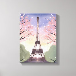 Lienzo Torre Eiffel en Flor | París Francia Acuarela