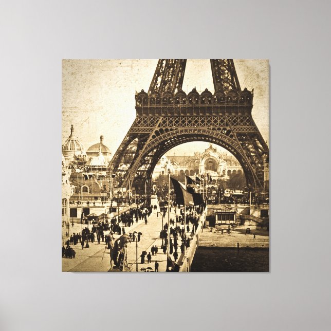 Lienzo Torre Eiffel en la Exposición Universal 1900 (Anverso)